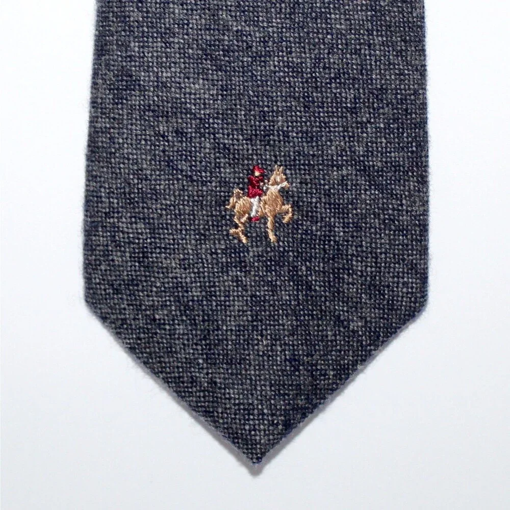 Vintage Saddlebred Necktie Lancashire Saxony Wool gray horse